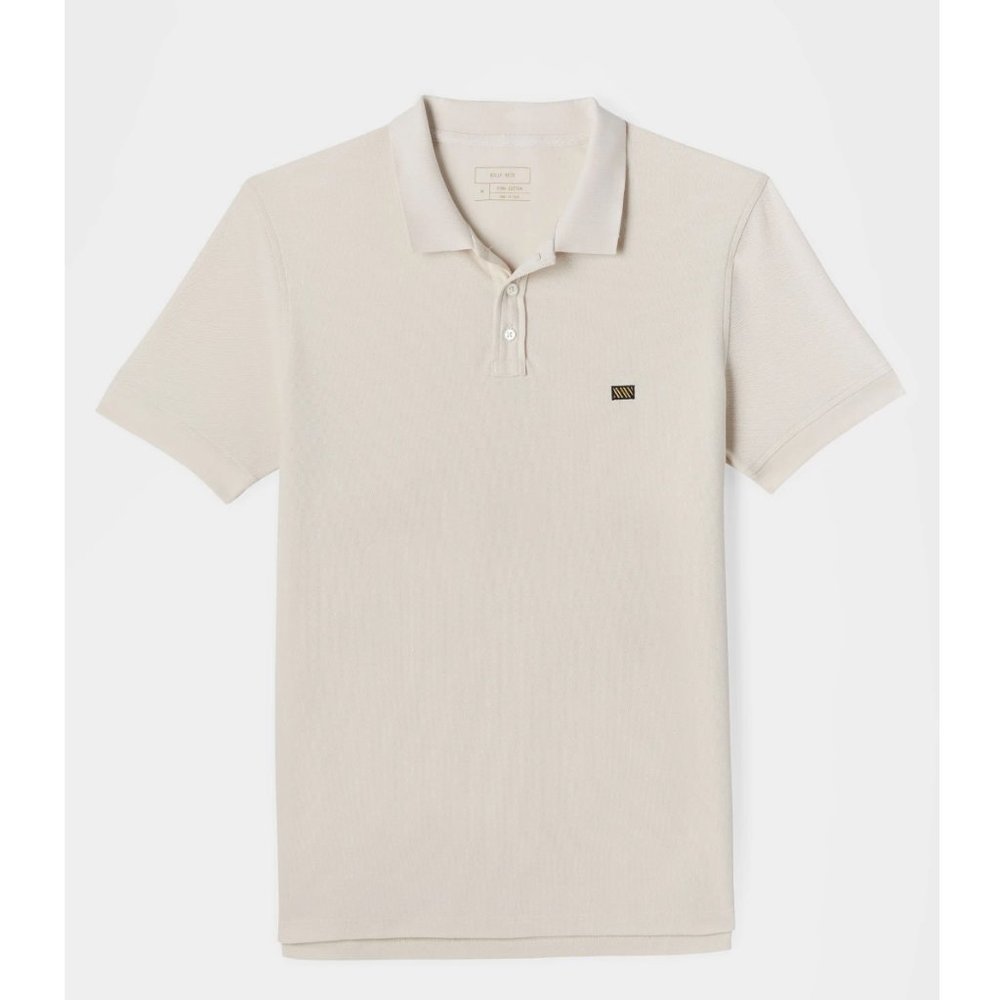 Billy Reid Short Sleeve Pique Polo (Natural/Large)
